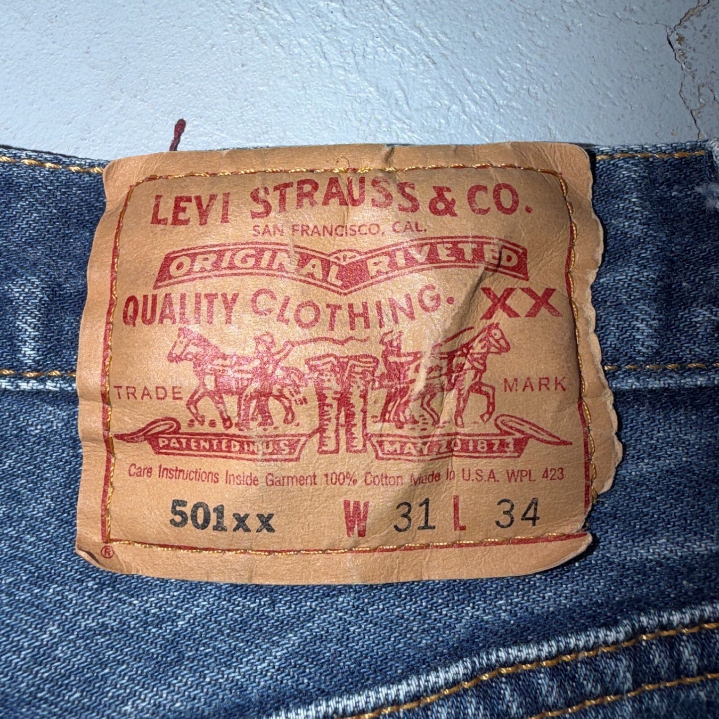 Levis 501 Vintage 90s USA XX Straight Leg Jeans Blue Altered 31x34 Act 30x29
