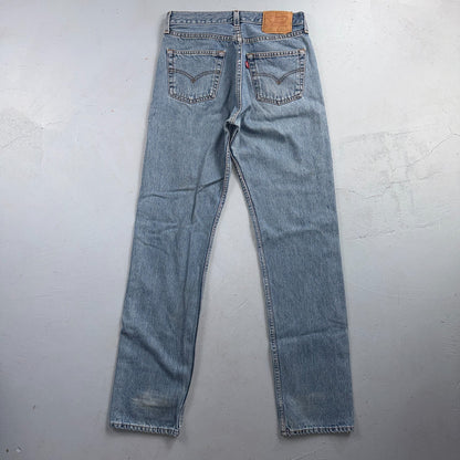 Levis 501 Vintage 90s Y2K XX Straight Leg Jeans Blue Light Wash 30x34 Act 28x32