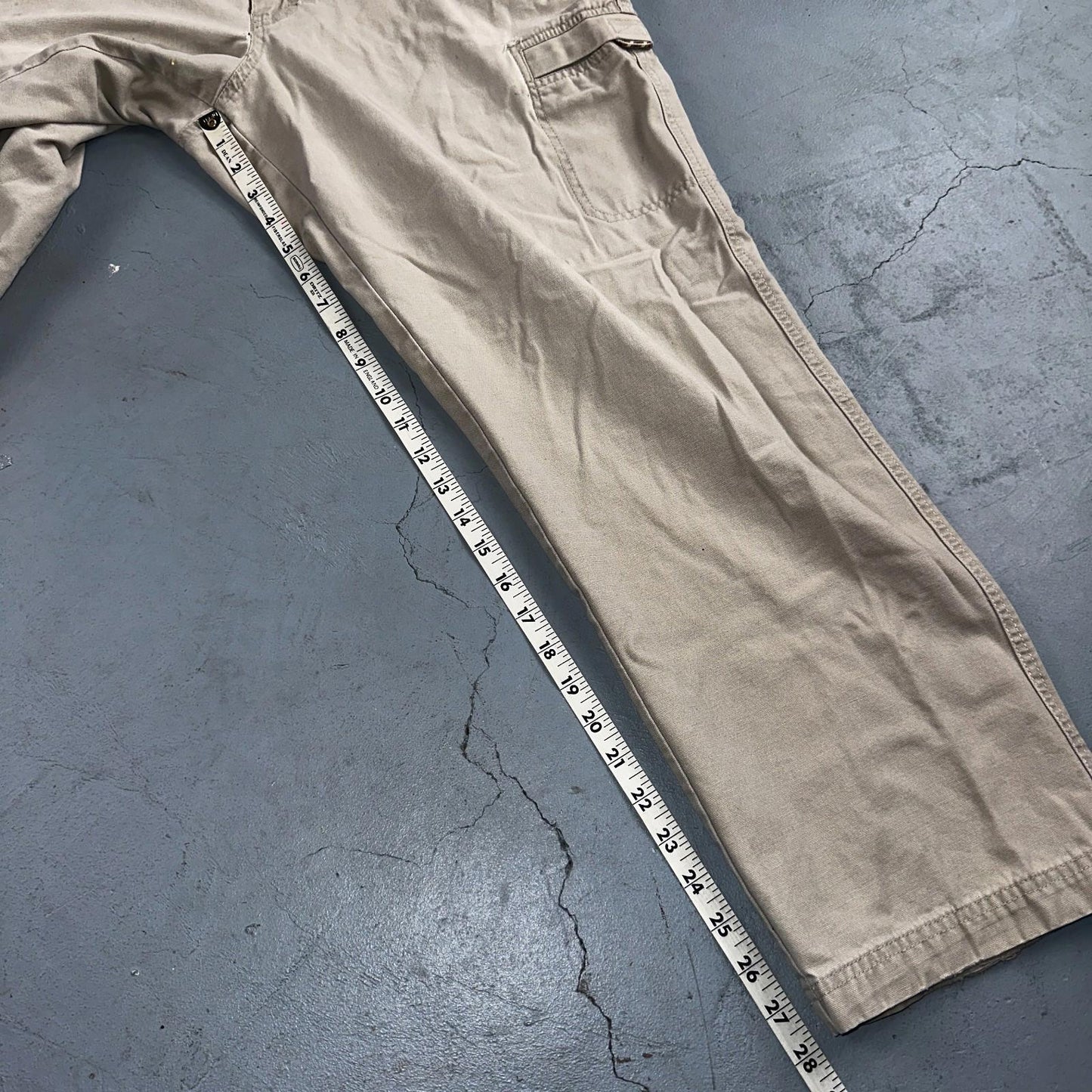 Vintage LL Bean Mens 36x30 Light Stonewashed Cargo Pants Trousers Beige 90s