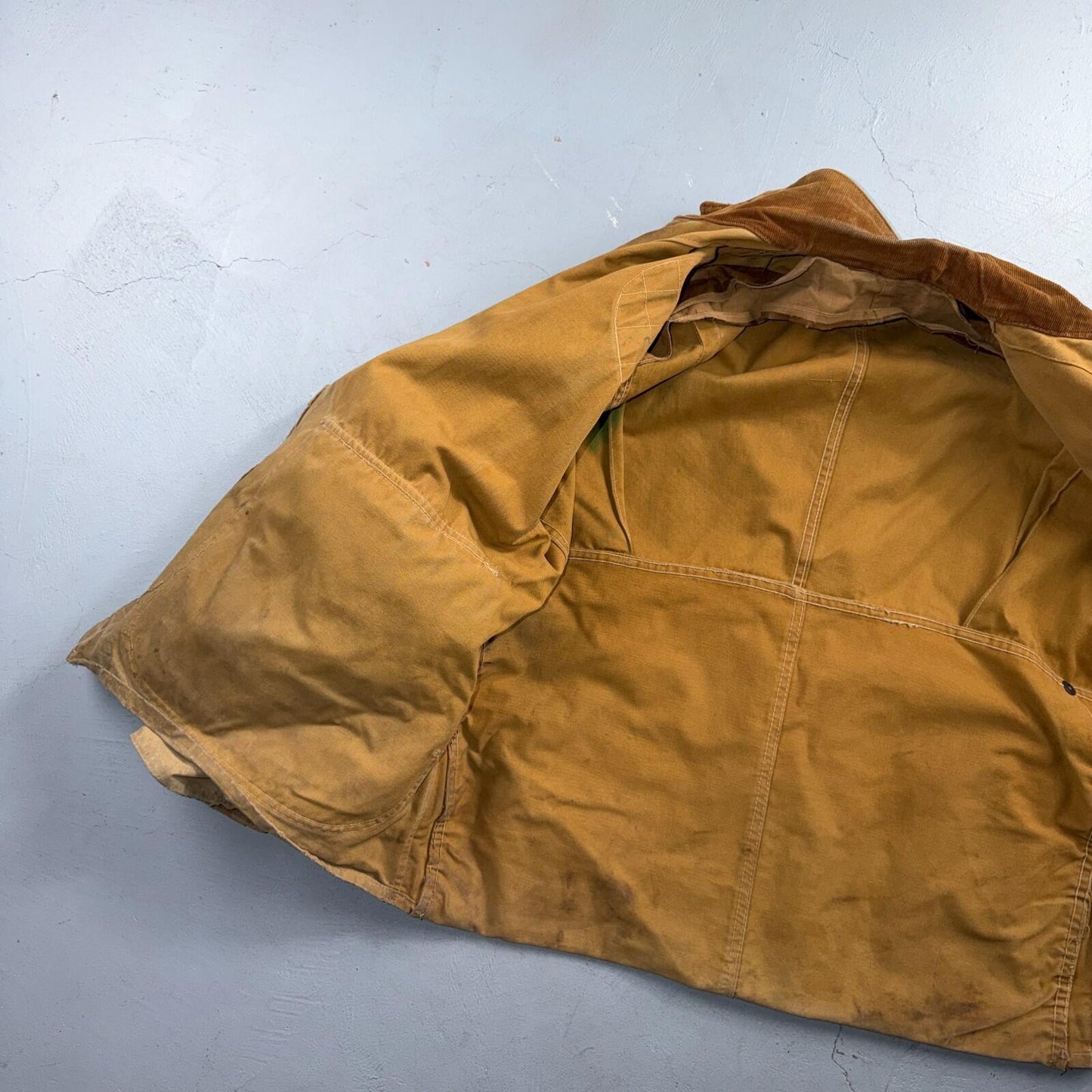 Hinson Bodyguard Men’s Vtg 1940s Hunting Jacket Coat USA Corduroy Trim Brown 46