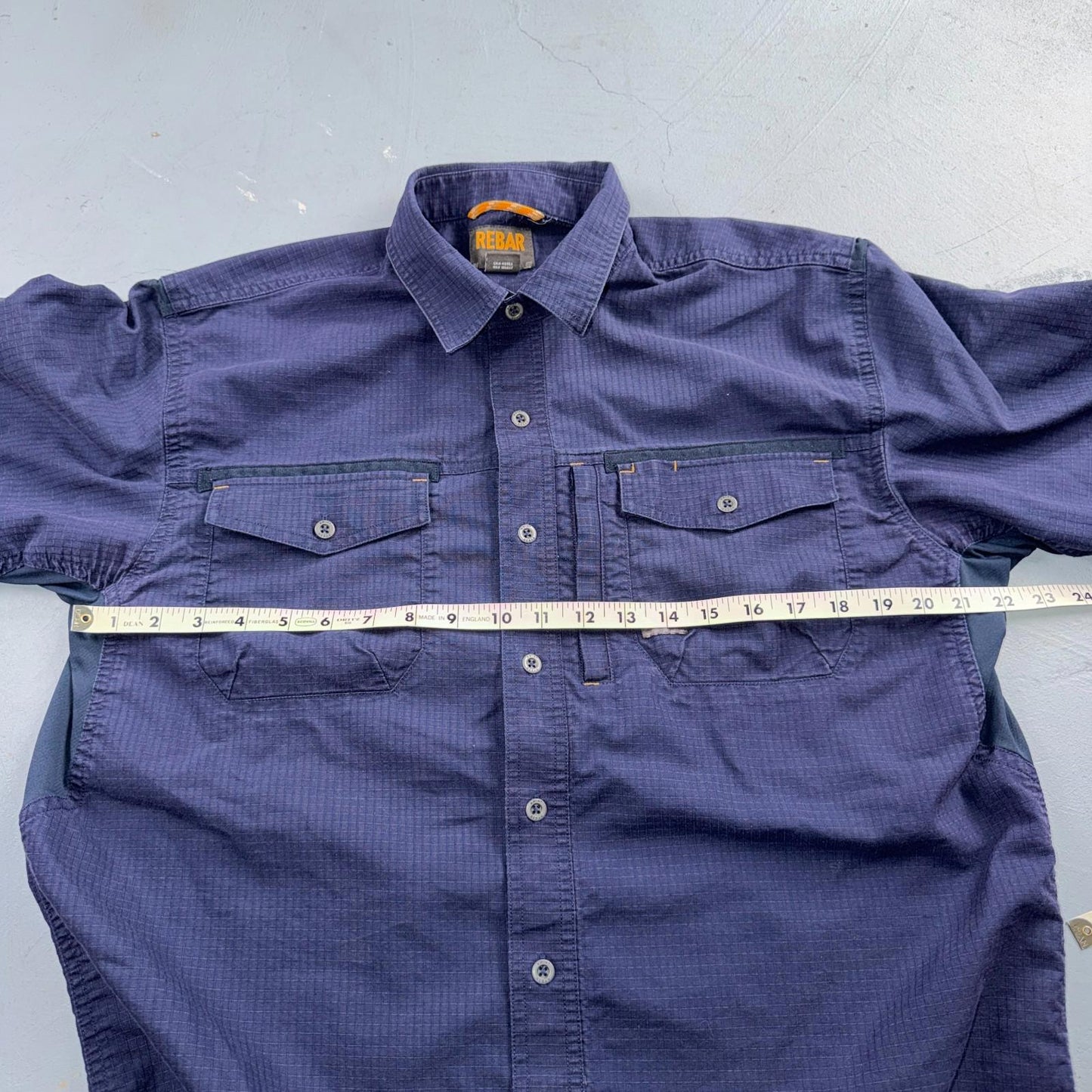 Ariat Rebar Work Shirt LT Button Short Sleeve Rip Stop Moisture Vented Large