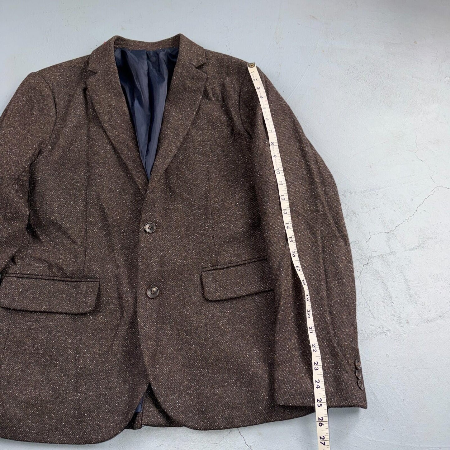 David Hart x GAP Brown Specked M Tweed Sport Coat Wool Silk Suit Pants 2PC 30x32