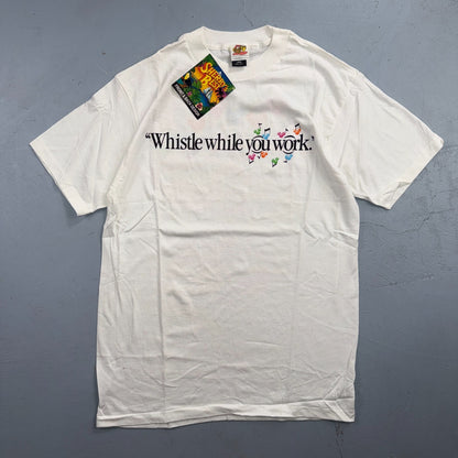 VTG 90s Disney Snow White Whistle While You Work NOS Graphic T Shirt Theme Park