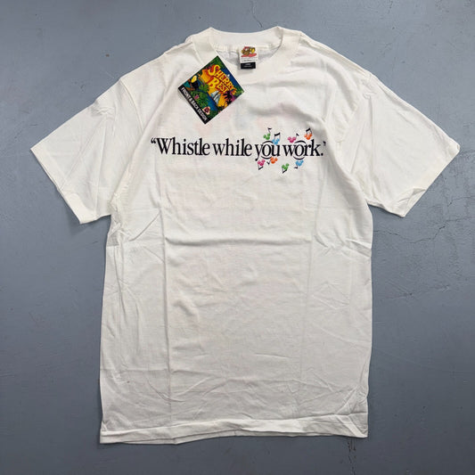 VTG 90s Disney Snow White Whistle While You Work NOS Graphic T Shirt Theme Park