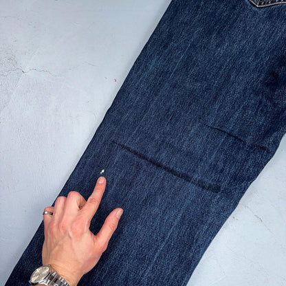 Patagonia Regular Straight 35x33 Organic Cotton Dark Denim Blue Jeans Zipper Fly