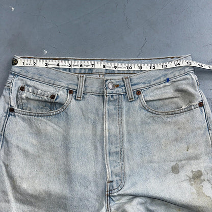 Levis 501 Vintage 90s USA XX Straight Leg Jeans Blue Light Wash 33x34 Act 30x32