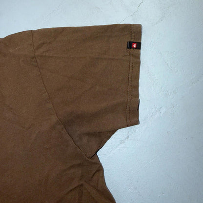 VTG Quiksilver Shirt Mens Short Sleeve Tee Brown Casual Y2K Size M Skateboard
