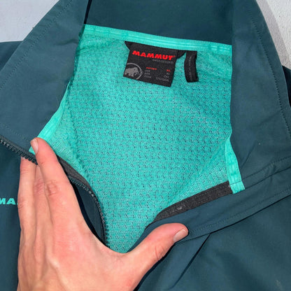Mammut Womens SofTech Jacket Windbreaker Soft Shell Full Zip Pockets Green XL