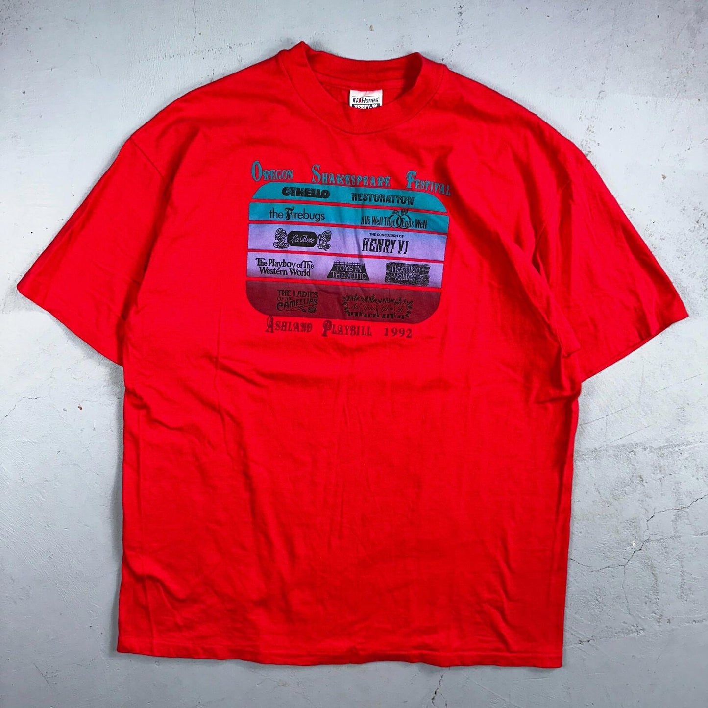 Hanes XL Shakespeare Hamlet VTG T Shirt 90s Oregon Plays Single Stitch Festival