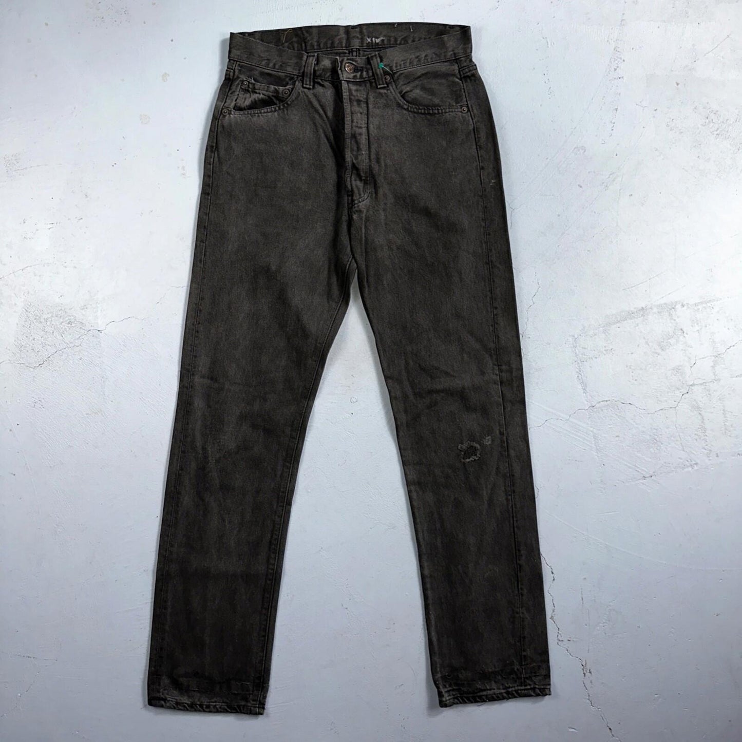 Levis 501 Vintage 80s USA XX Straight Leg Jeans Black Heavy Dark Dyed Act 28x31