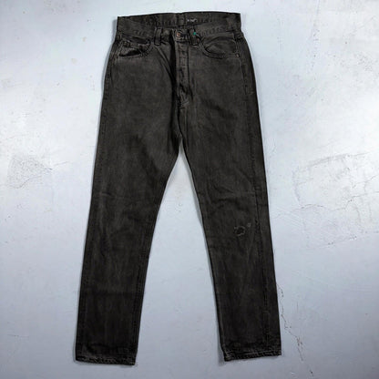 Levis 501 Vintage 80s USA XX Straight Leg Jeans Black Heavy Dark Dyed Act 28x31