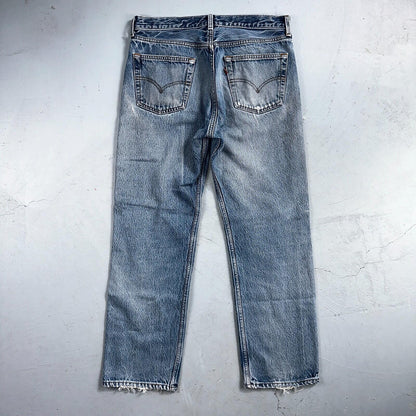 Levis 501 Vintage 90s USA XX Straight Leg Jeans Blue Light Wash 35x32 Act 31x29