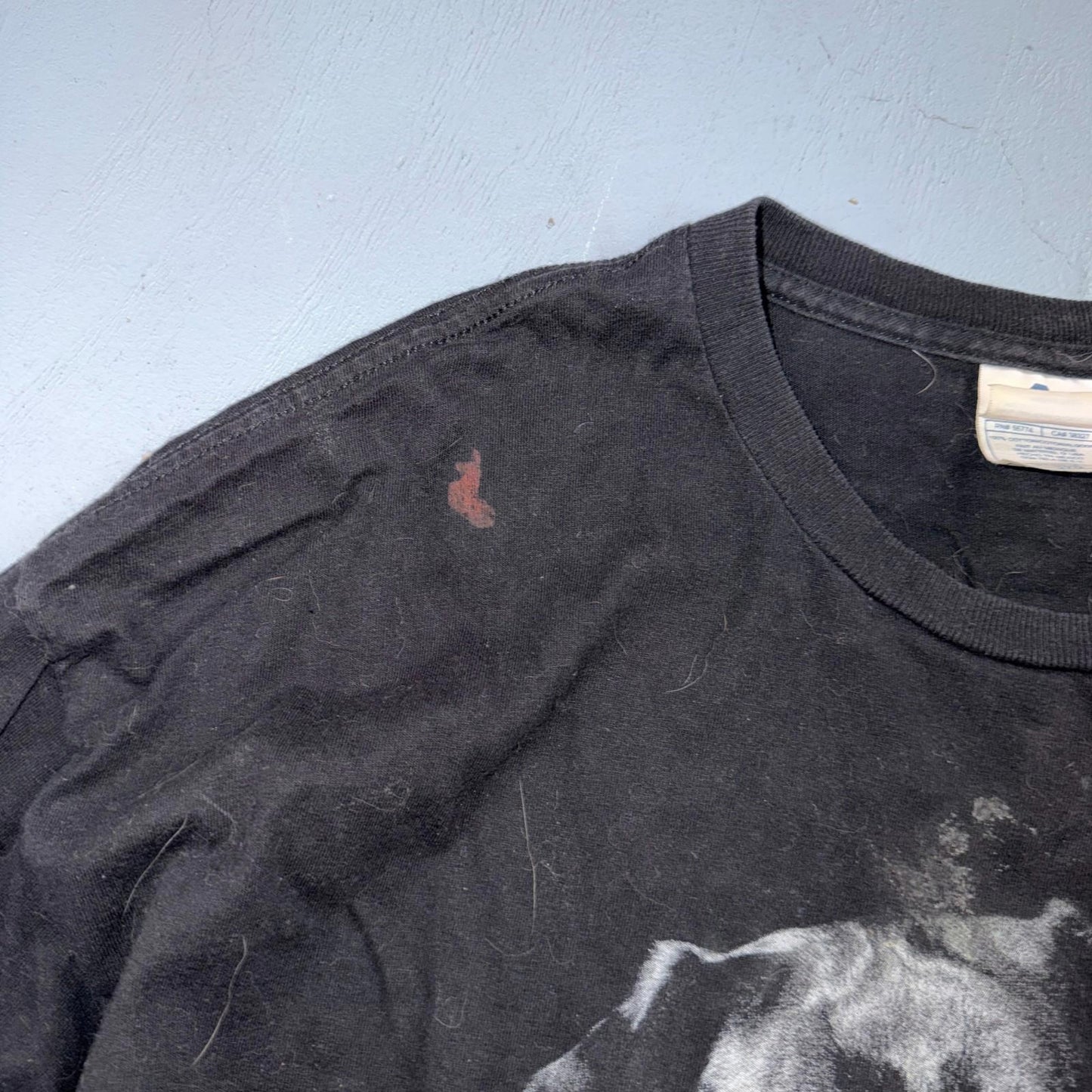 Black Lab Dog VTG T Shirt Art Photograph Animals Grunge Music Ducks Graphic