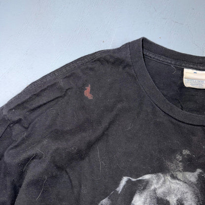 Black Lab Dog VTG T Shirt Art Photograph Animals Grunge Music Ducks Graphic