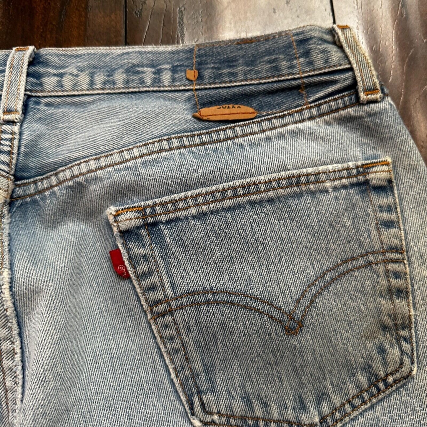 VTG 90s Levis 501 Button Fly 38x33 USA Tag Jeans Straight Wash Blue XX Act 34x28