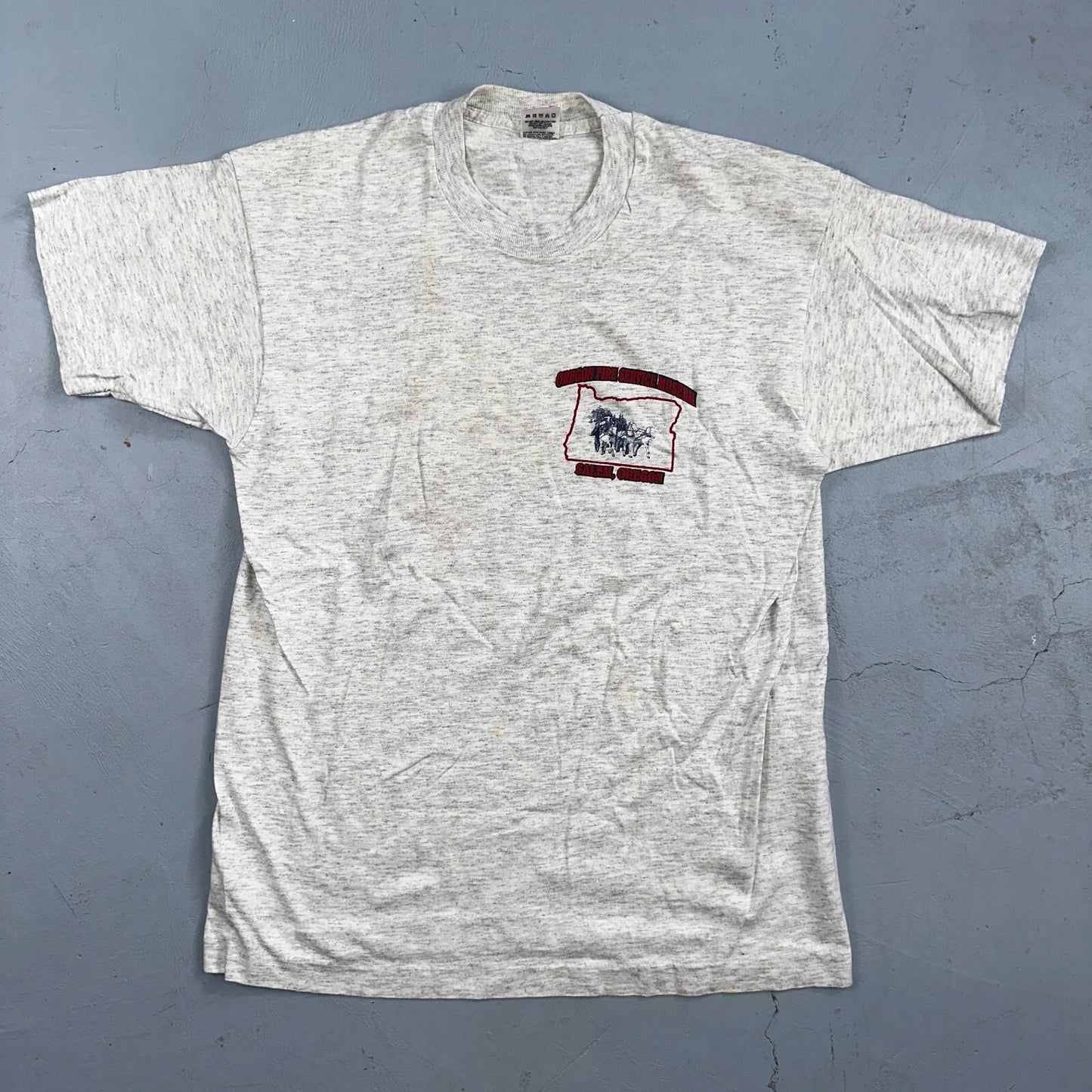 Oregon Fire Service Museum VTG T Shirt 90s Single Stitch Salem PDX Firefighter L