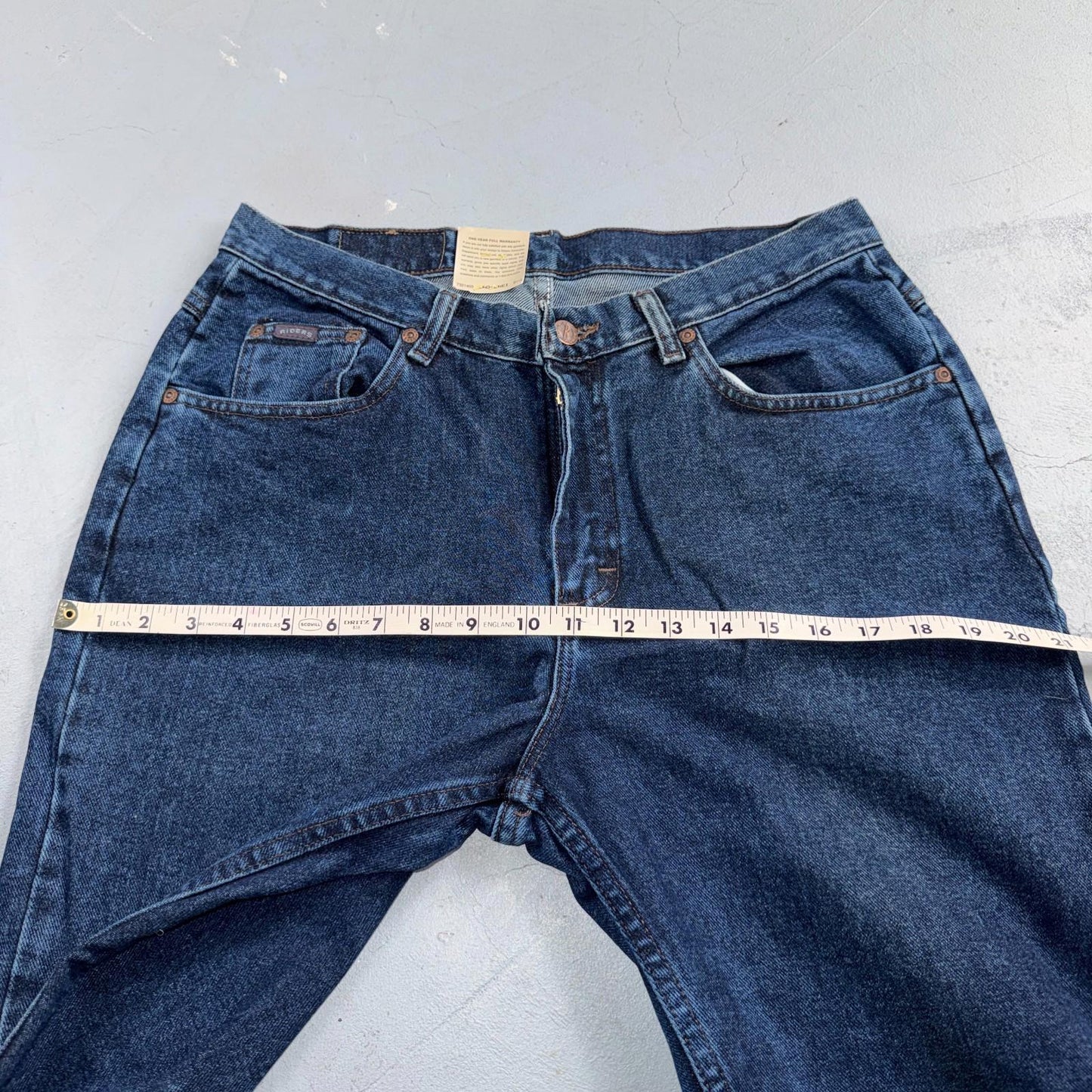 Lee Riders Eased Straight Leg Jeans Misses Size 12 Medium Dark Stone Wash NWT