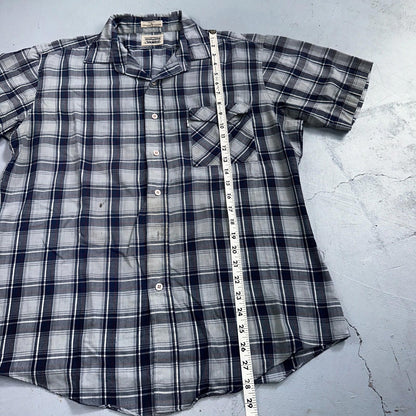 Levis VTG 1980s Pearl Snap Button Shirt Mens L Plaid 80s Cowboy Shirt Korea SS