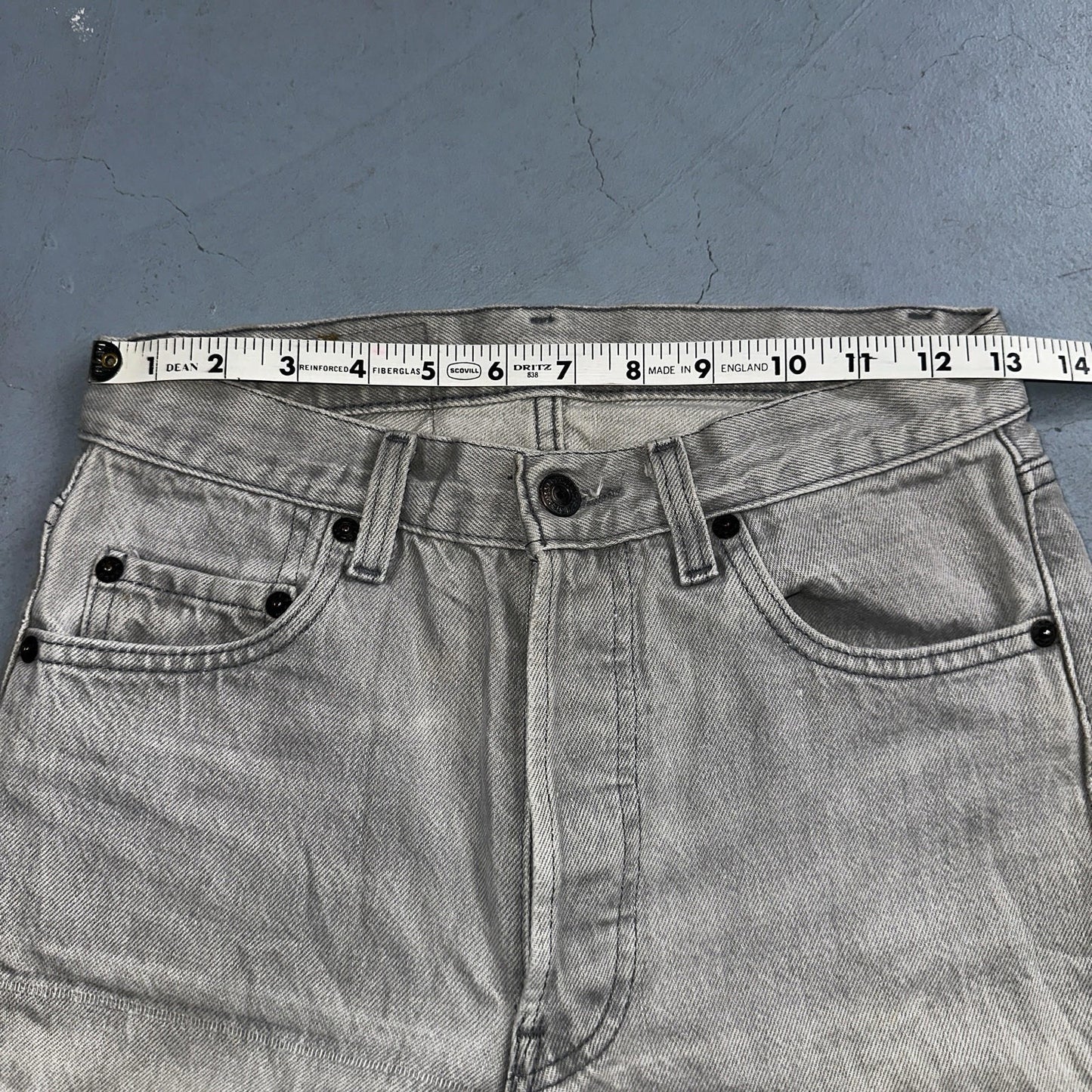 Levis 501 Vintage 80s USA XX Straight Leg Jeans Gray Light Wash 28x34 Act 27x32