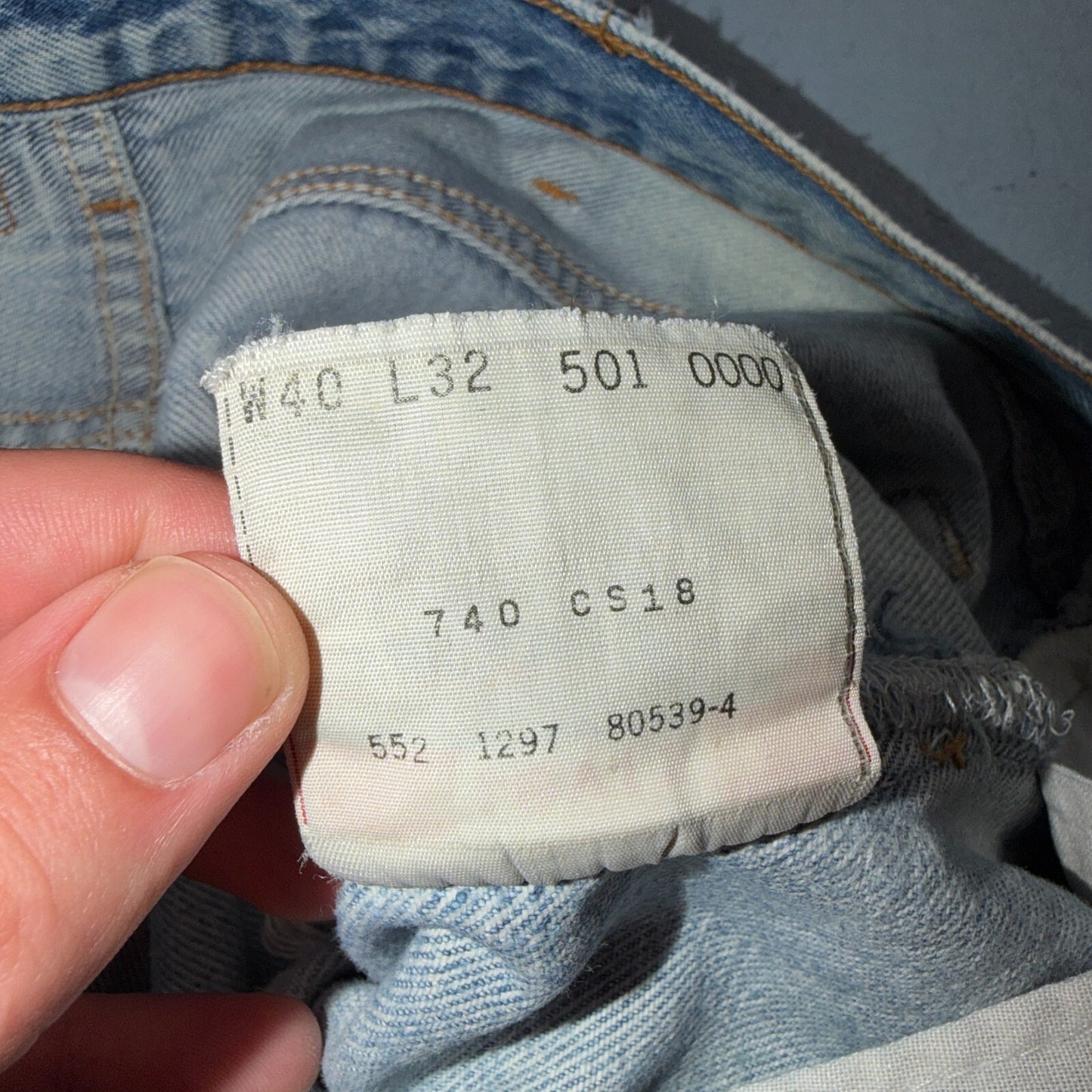 Levis 501 Vintage 90s USA XX Straight Leg Jeans Blue Thrashed 40x32 Act 37x28