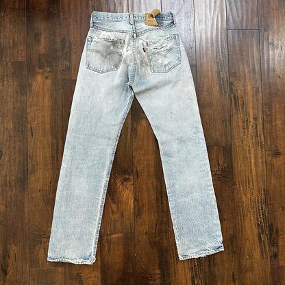 Levis Vintage 80s Redline Selvedge USA 501 XX Jeans 66 70s Light 30x36 Act 27x30