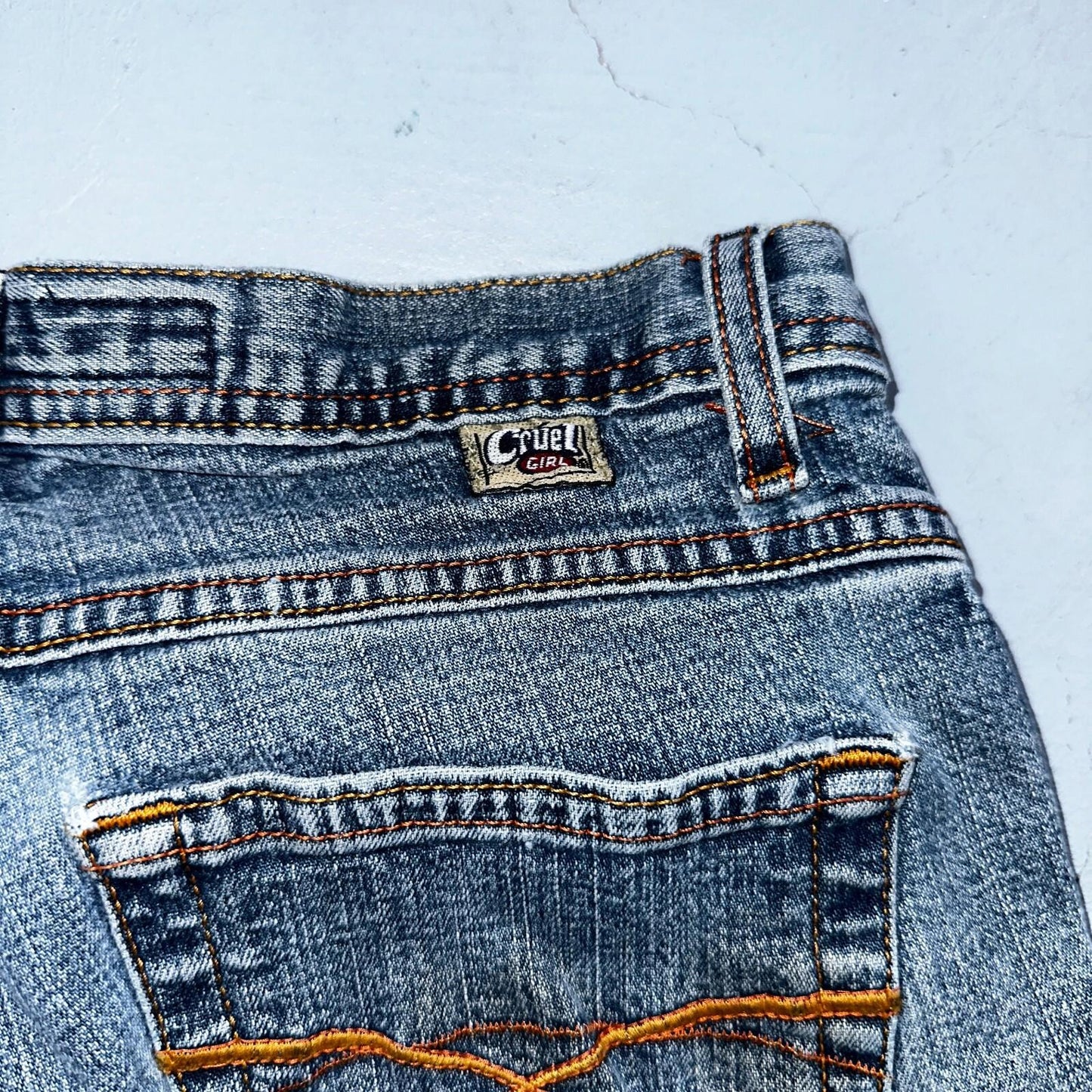 VINTAGE Cruel Girl Jeans Womens 9 Long Regular Low Rise Wide Leg Med Wash Denim