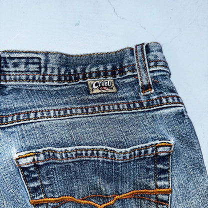 VINTAGE Cruel Girl Jeans Womens 9 Long Regular Low Rise Wide Leg Med Wash Denim