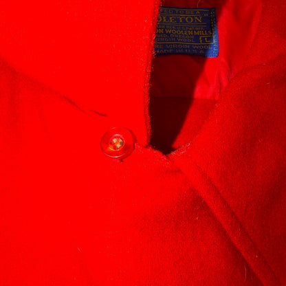 VTG 70s Pendleton Red Virgin Wool Board Shirt Loop Collar USA Men's L