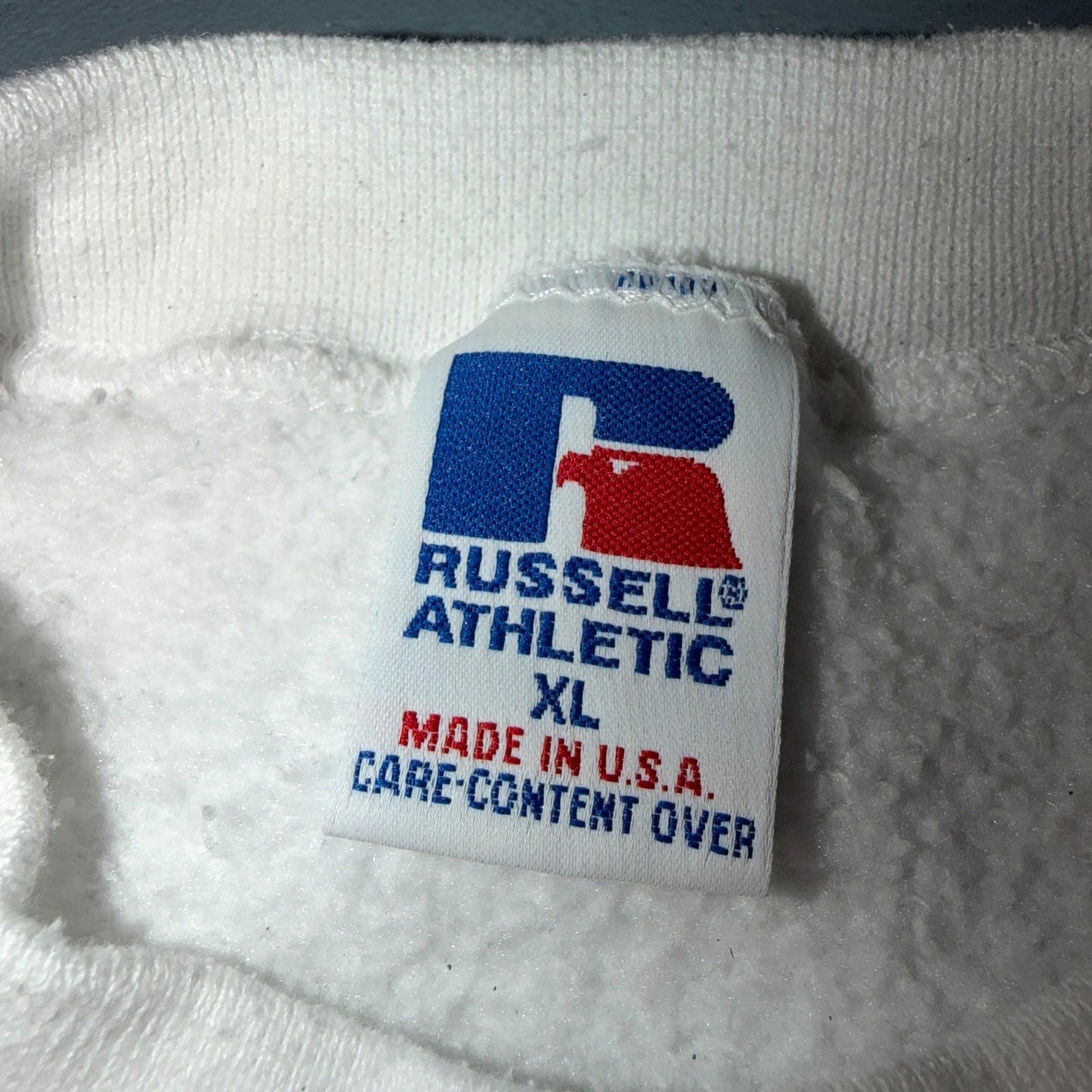 Russell Athletic XL Sweatshirt 90s VTG Crewneck White Basic Blank Essential