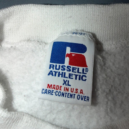 Russell Athletic XL Sweatshirt 90s VTG Crewneck White Basic Blank Essential