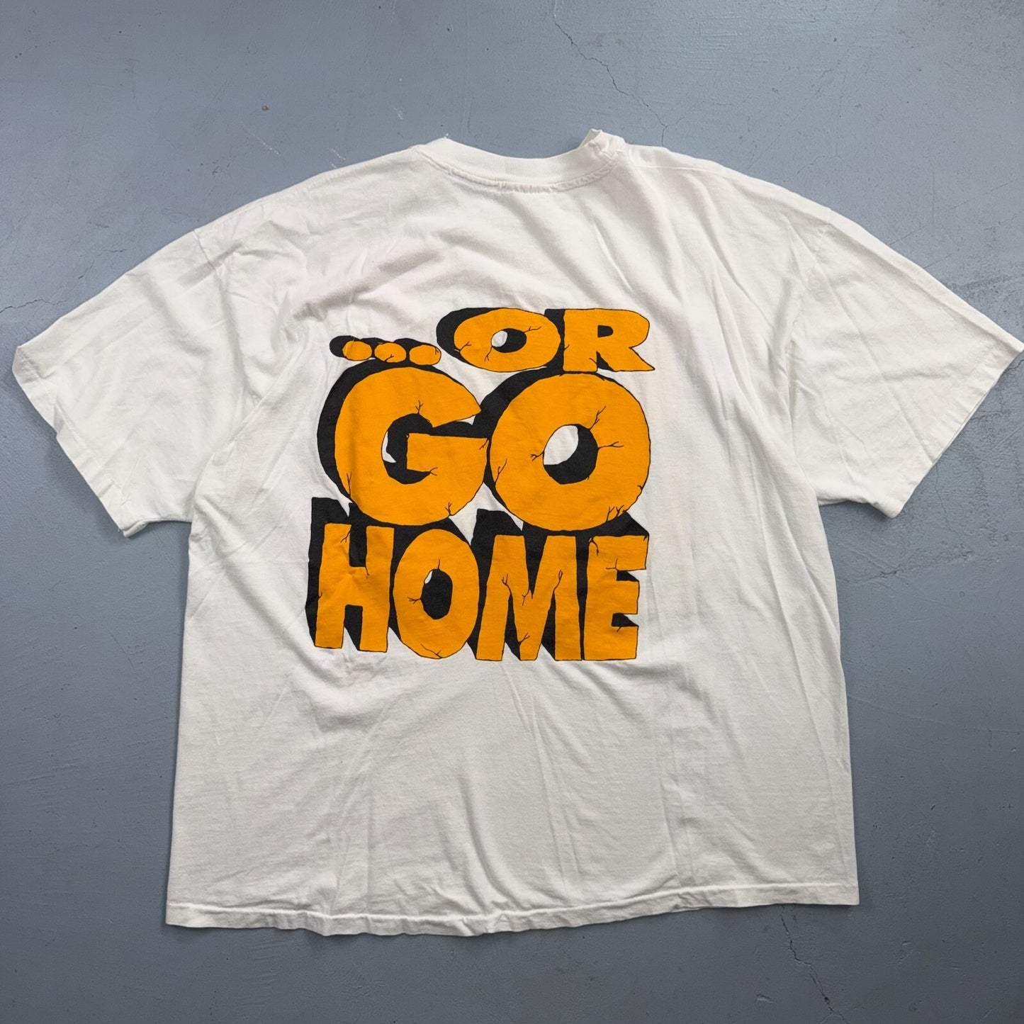 Go Hard or Go Home 90s VTG T Shirt Hanes 2XL Single Stitch Graphic Gym Text