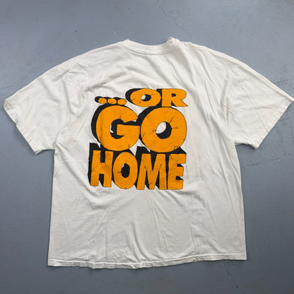 Go Hard or Go Home 90s VTG T Shirt Hanes 2XL Single Stitch Graphic Gym Text