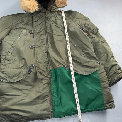 VTG 1960s USAF N-3B Parka Jacket Real Fur Air Force M 60s Air N3B Rare Coat