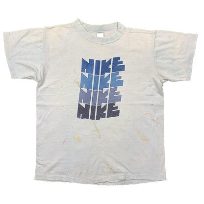 Nike Vintage T Shirt Mens L Quad Block Print Thrashed 70s Original Distressed