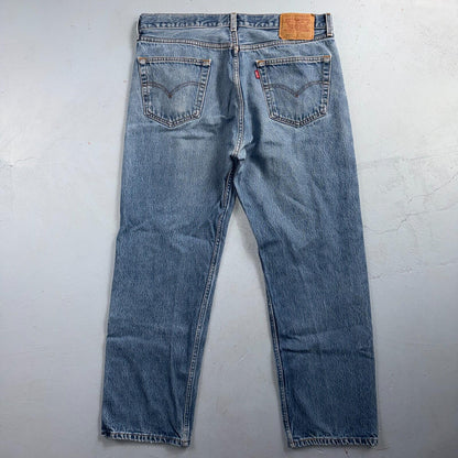 Levis 501 Vintage 90s Y2K XX Straight Leg Jeans Blue Light Wash 38x32 Act 35x28