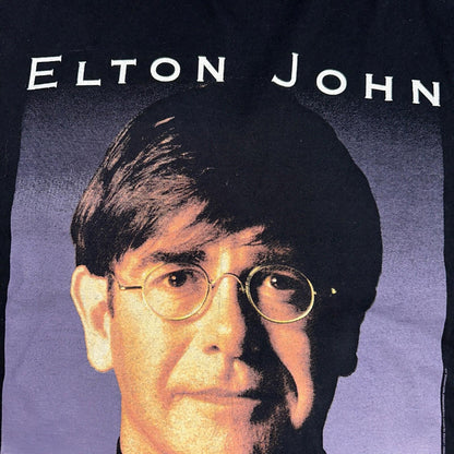 Elton John VTG Made In England 90s Black T-Shirt Made In USA Size XL Music Band