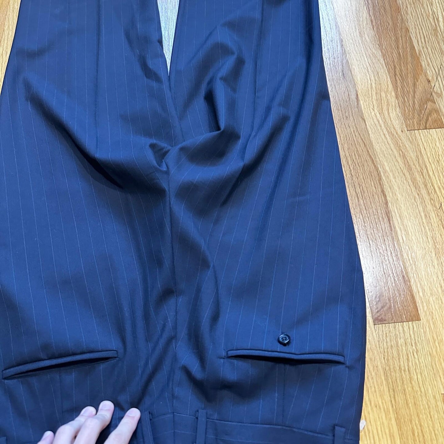 VTG 50s Navy Dress Pants Trousers Talon Gab Size 32x29 1960s Slacks Pinstripe