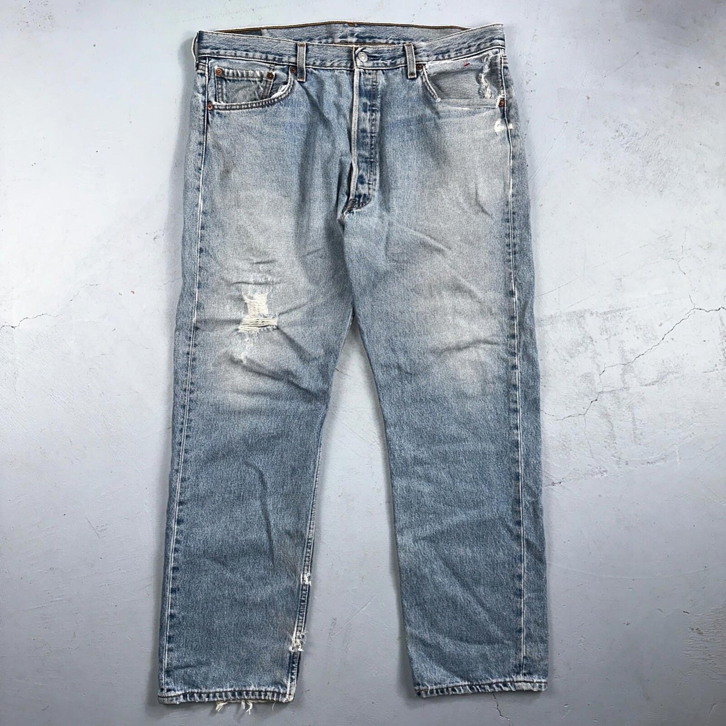 Levis 501 Vintage 90s Mexico Straight Leg Jeans 38x30 Y2K Light Wash Act 37x29