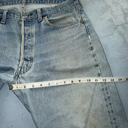 Levis 501 Vintage 80s Redline Selvedge USA XX Jeans Light Wash 36x36 Act 34x29