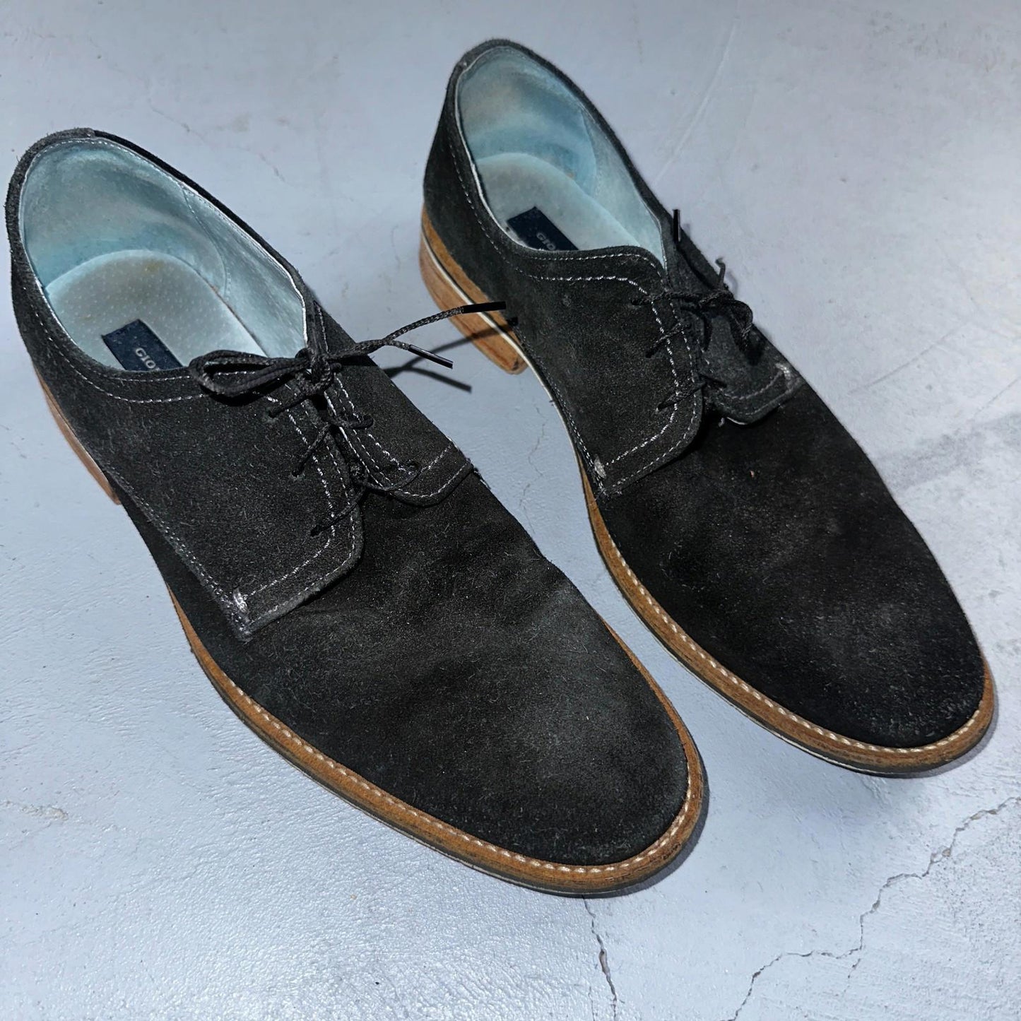 Giorgio Brutini Men’s Size 9 Black Suede Dress Shoes Classy Laces
