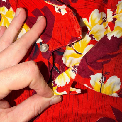 Vintage 60s 70s Waikiki Holiday Hawaiian Shirt Mens L Aloha Tropical Beach Retro