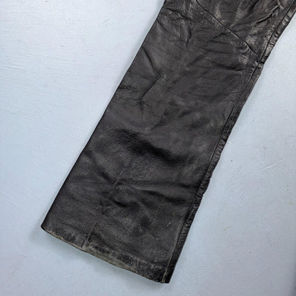 VTG 1950s 1960s Black Leather Motorcycle Pants 31x31 Rockabilly 50s 60s Buco Sty