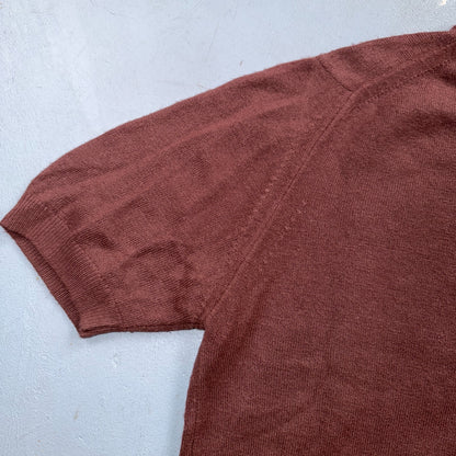 VTG 50s Penneys Brown Short Sleeve Knit Sweater Womens 36 Rockabilly 1950s Rare