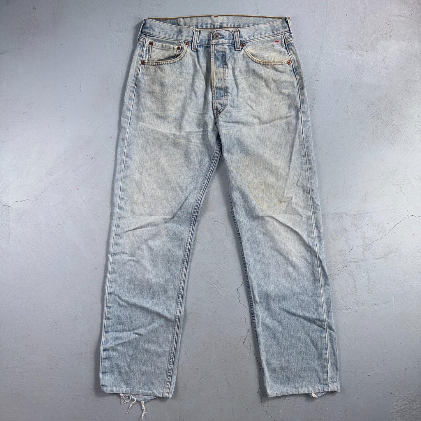 Levis 501 Vintage Y2K 90s XX Straight Leg Jeans Blue Light Wash 33x36 Act 30x29