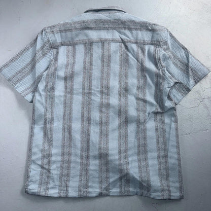 Carhartt Blue Striped Hinterland Foliage Iconic Mens M Camp Shirt VTG Style