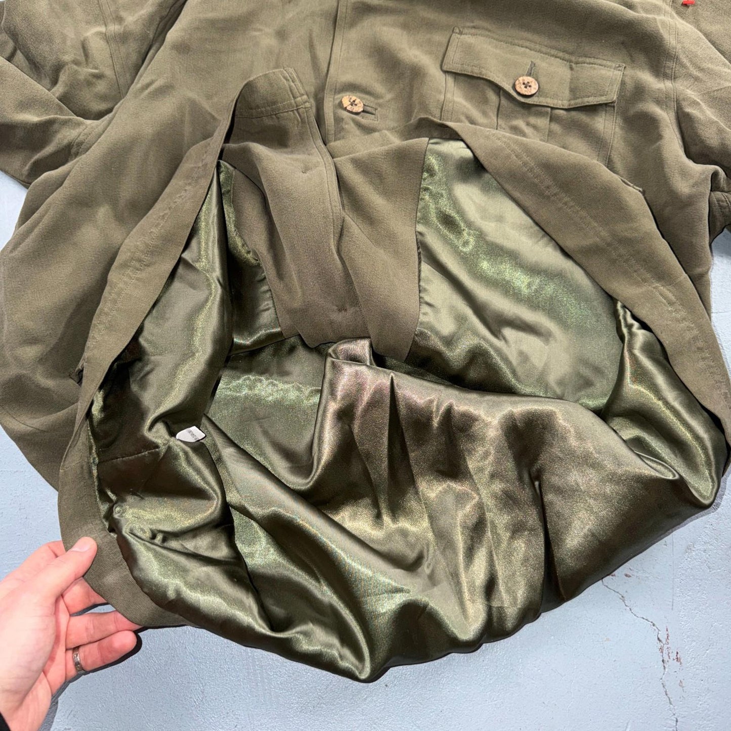 Tommy Bahama VTG 100% Silk Rayon Woven Sport Shirt Jacket XL Green Very Rare 90s