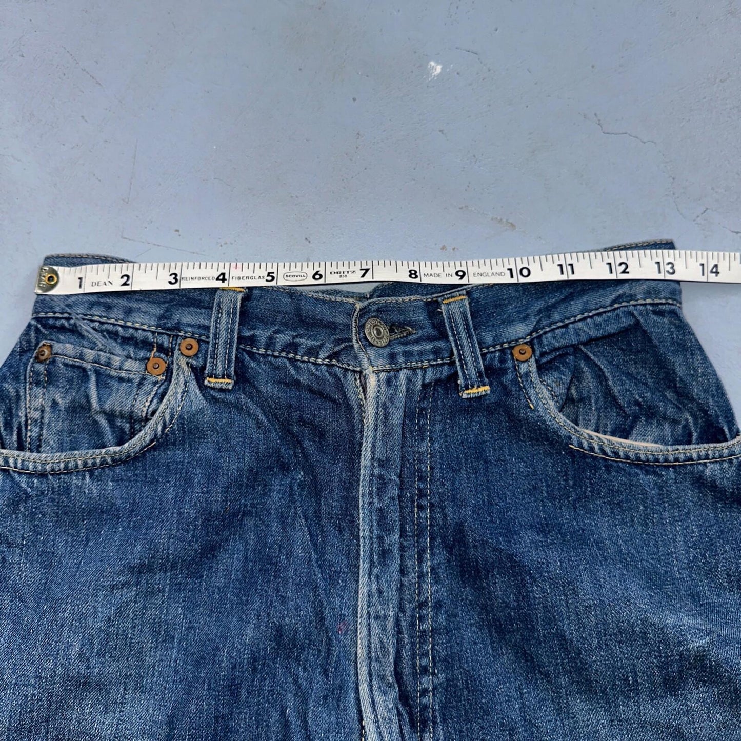 Levis 701 Big E Vintage 50s Redline Hidden Rivets USA 1950s Jeans 501 Act 26x29