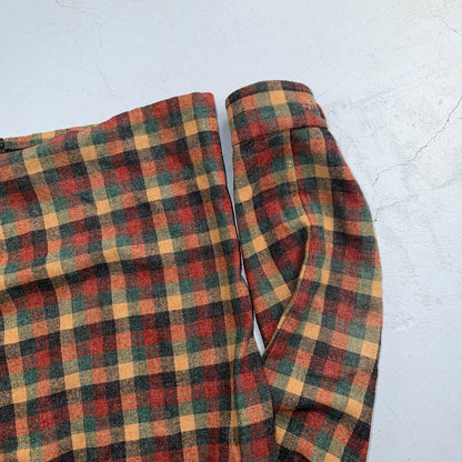 VTG 1950s 1960s Board Shirt Wool Nylon Plaid Flannel Shirt Rockabilly Checker