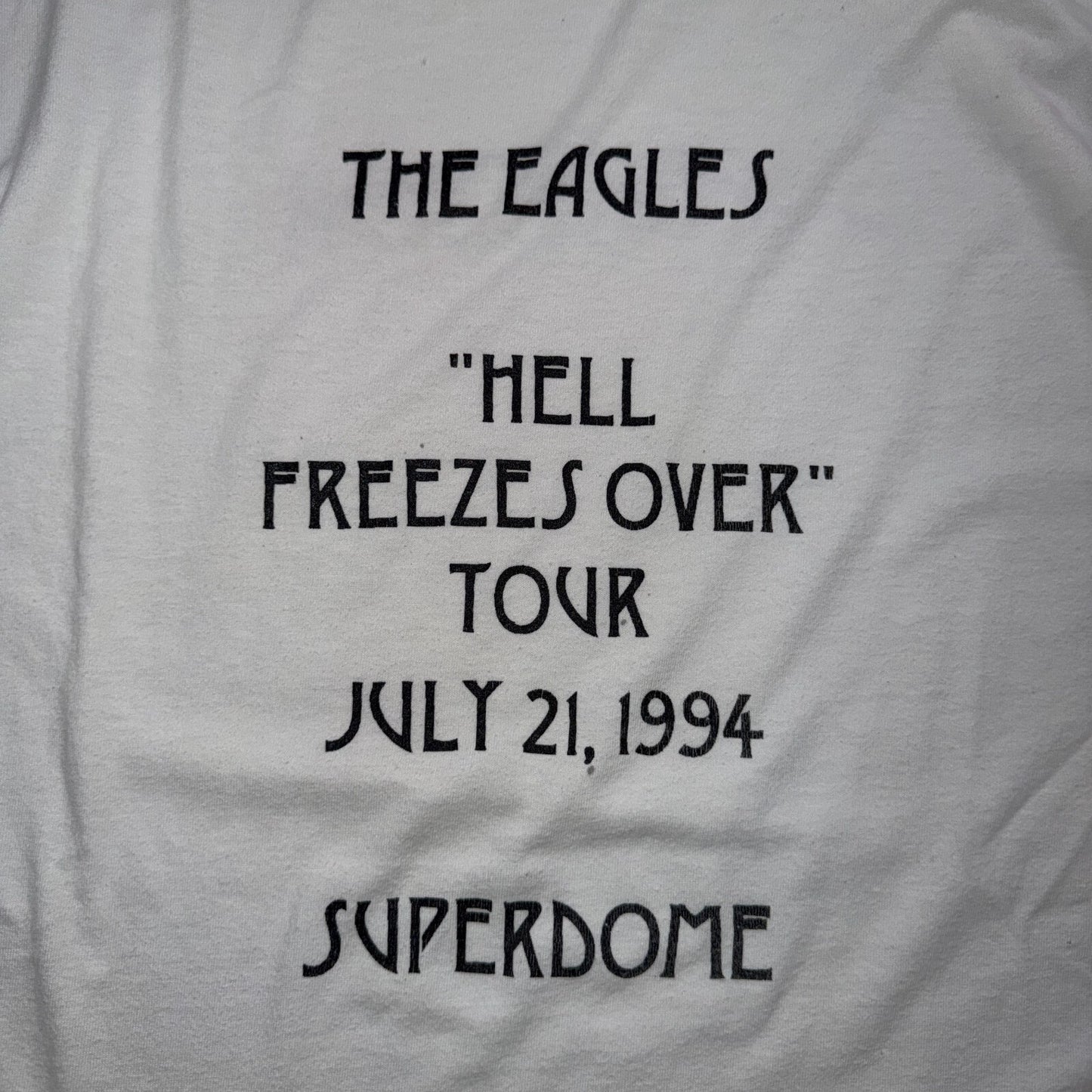 Eagles Band 1994 VTG T Shirt Hell Freezes Over July 21 Superdome Concert Music