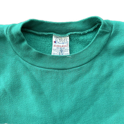 Vintage Champion 90s USA Teal Reverse Weave Sweatshirt Blank 70s Gusset Jumper